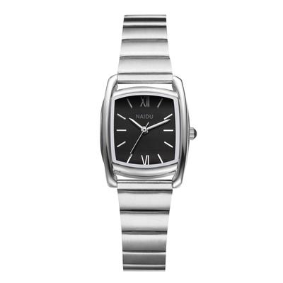 Quadratische Edelstahl Silber Analog Stilvolle Quarz Modeuhr für Damen Perfektes Geschenk für Tag Damenuhr Anzeige, Wasserdicht, Uhr, -