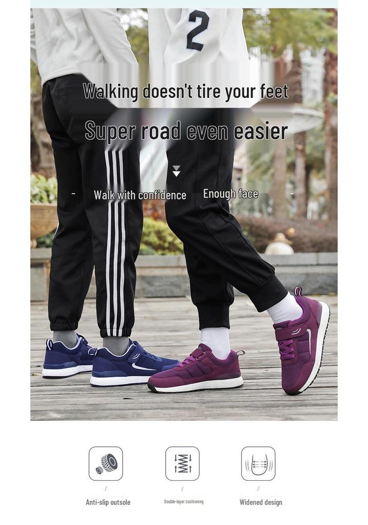 Non-Slip Casual Walking Shoes for Middle-Aged & Elderly Parents - Spring/Autumn Wear-Resistant Footwear for Men & Women