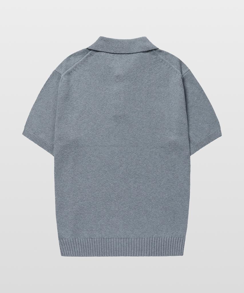 MANNERGRAM Upw Washable Cotton Polo Short Sleeve Knit Mogador Blue