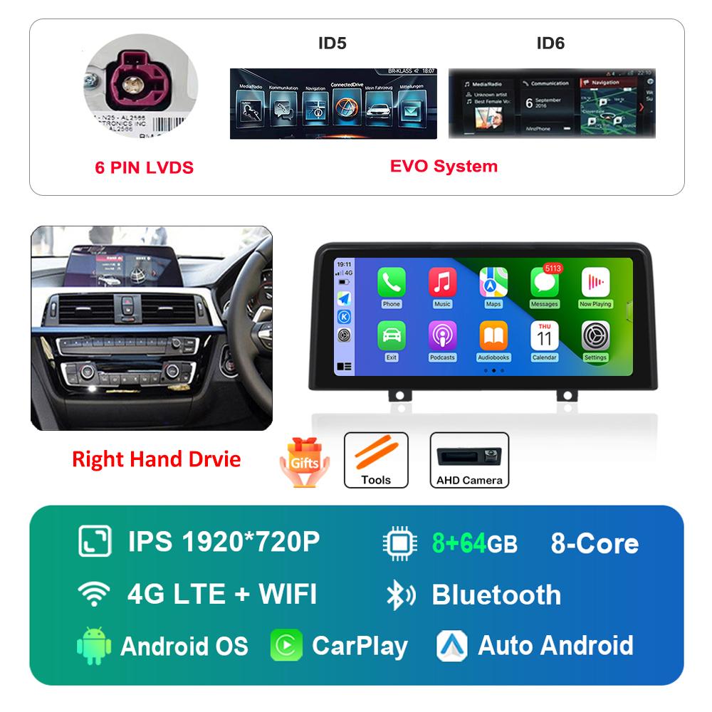 12.3 Inch Right Hand Drvie for BMW 3 4 Series F30 F31 F32 F33 F34 F36 NBT EVO System Android Car Radio Multimedia Player 4G WiFi