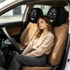 2 Pieces Printed Smiling Car Headrest Cover Halloween Fabric Car Seat Rest Cover Protector Anti-Dirty Automotive Protector