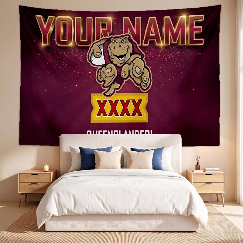 Queensland Maroons (5) Custom Name Tapestry Wall Hanging Tapestry Wall Art Decor for Bedroom Living Room