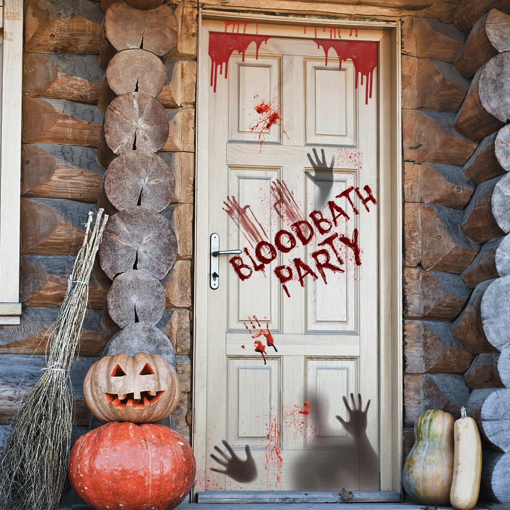 

Halloween Static Haunting Window Stickers With Scary Blood Handprints For Creepy Atmosphere HYG201