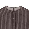 Less 2025 Summer Loose Fit Round Neck Silk Striped Shirt