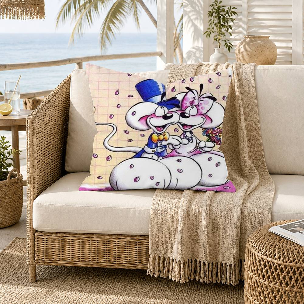 Cartoon Diddl Mouse Pillow Case for Sofa Living Room Home Office Decor Protective Cover