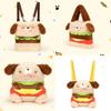 Plush Hamburger Dog Backpack Large Capacity Handbag Cute Kids Birthday Gift
