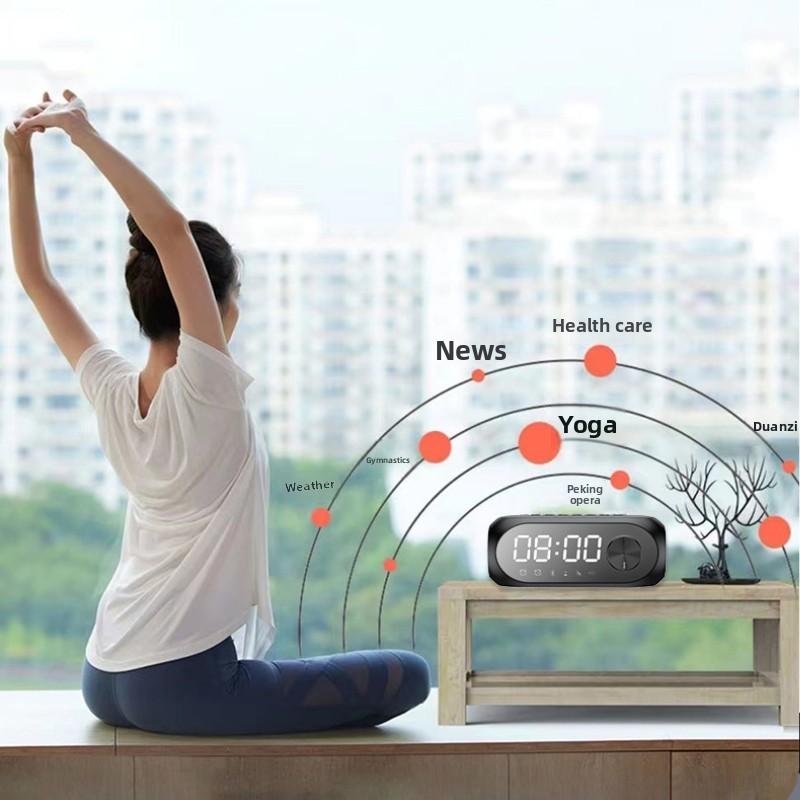 Clock Alarm Bluetooth Radio Dimmer Nap Timer With Color Night Light For Bedroom