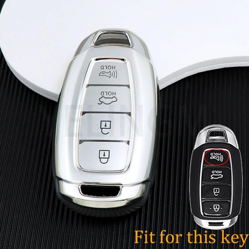 3/4/5 Button Car Key Fob Case Cover For Hyundai I30 Ix35 Kona Encino Solaris Azera Grandeur Ig Accent Santa Fe Palisade Keychain
