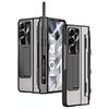 For Samsung Galaxy Z Fold6 5G Kickstand Phone Case PC Folding Cover with Tempered Glass Film+Stylus Pen