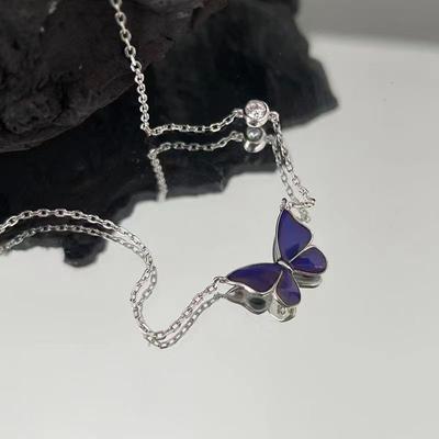 Mood Necklaces Butterfly Pendant Necklace Temperature Control Color Change