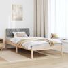 Brown and Light Grey Bed Frame 100 x 200 cm Solid Pine Wood