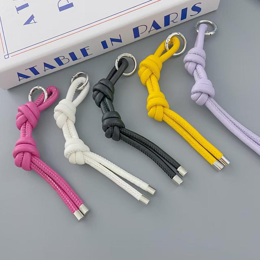 DIY Leather Weaving Car Keychain Pendant - Miu Series Bag Accessory