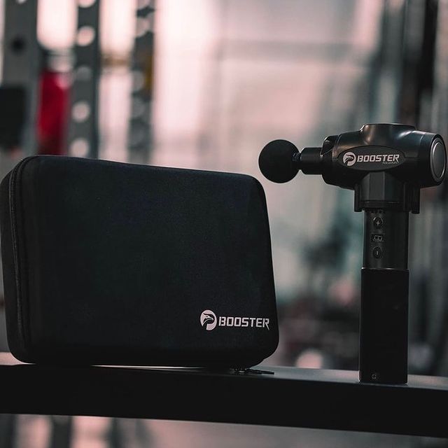 Booster E Massage Gun Deep Tissue Massager Therapy Body Muscle Stimulation Pain Relief for EMS Pain Relaxation Fitness Shaping