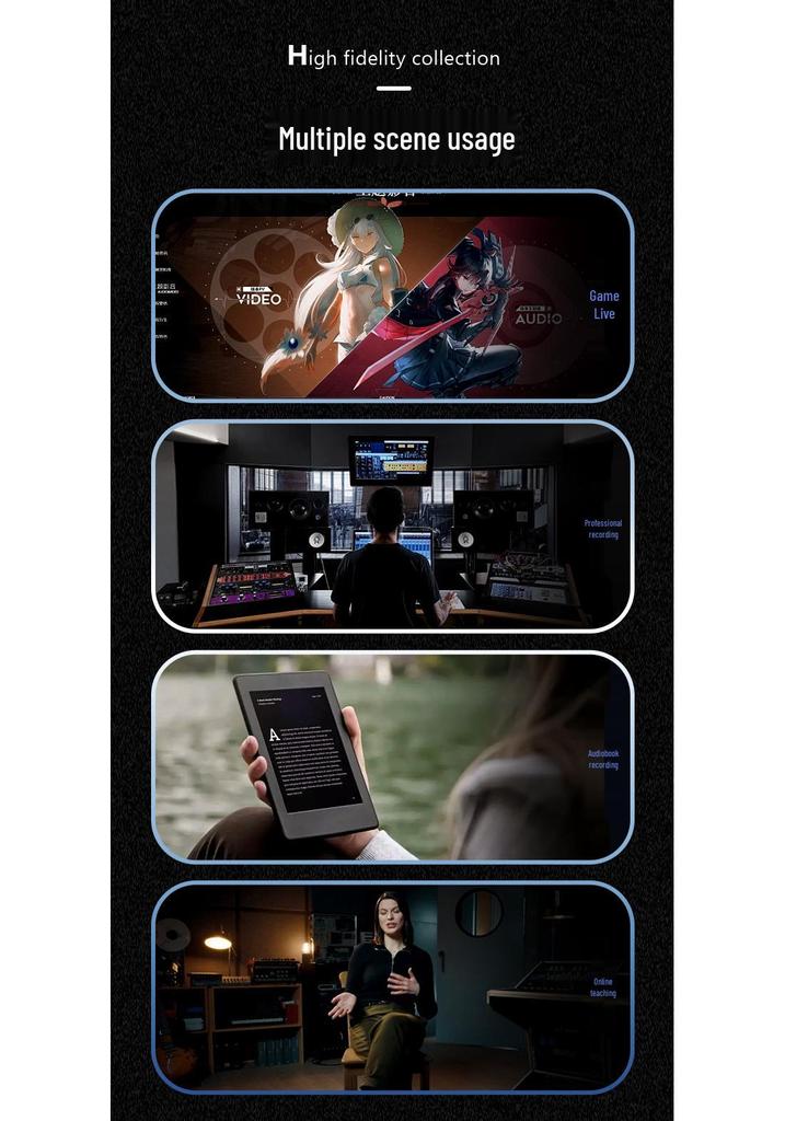 USB Condenser Microphone for Gaming, Streaming, Recording, and Mobile with Smart Noise Reduction