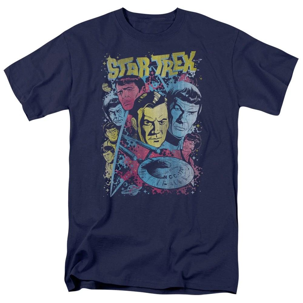 Star Trek - Classic Crew Illustrated -  Unisex Short Sleeve Children s T-shirt - Blue 100