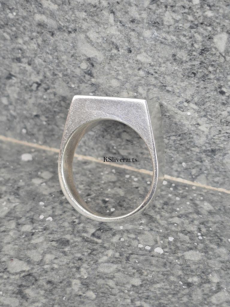 925 Sterling Silver Signet Ring Chunky Silver Rings Statement Rings For Men Minimalist Handmade Ring, Dome Signet Ring, Gift for Him