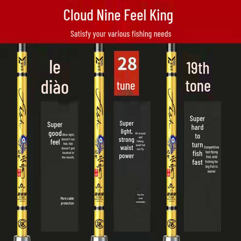 Ultra-Hard, Ultralight Taiwan Carbon Fishing Rod: 28/19 Action, Extremely Fine Design for Crucian Fishing