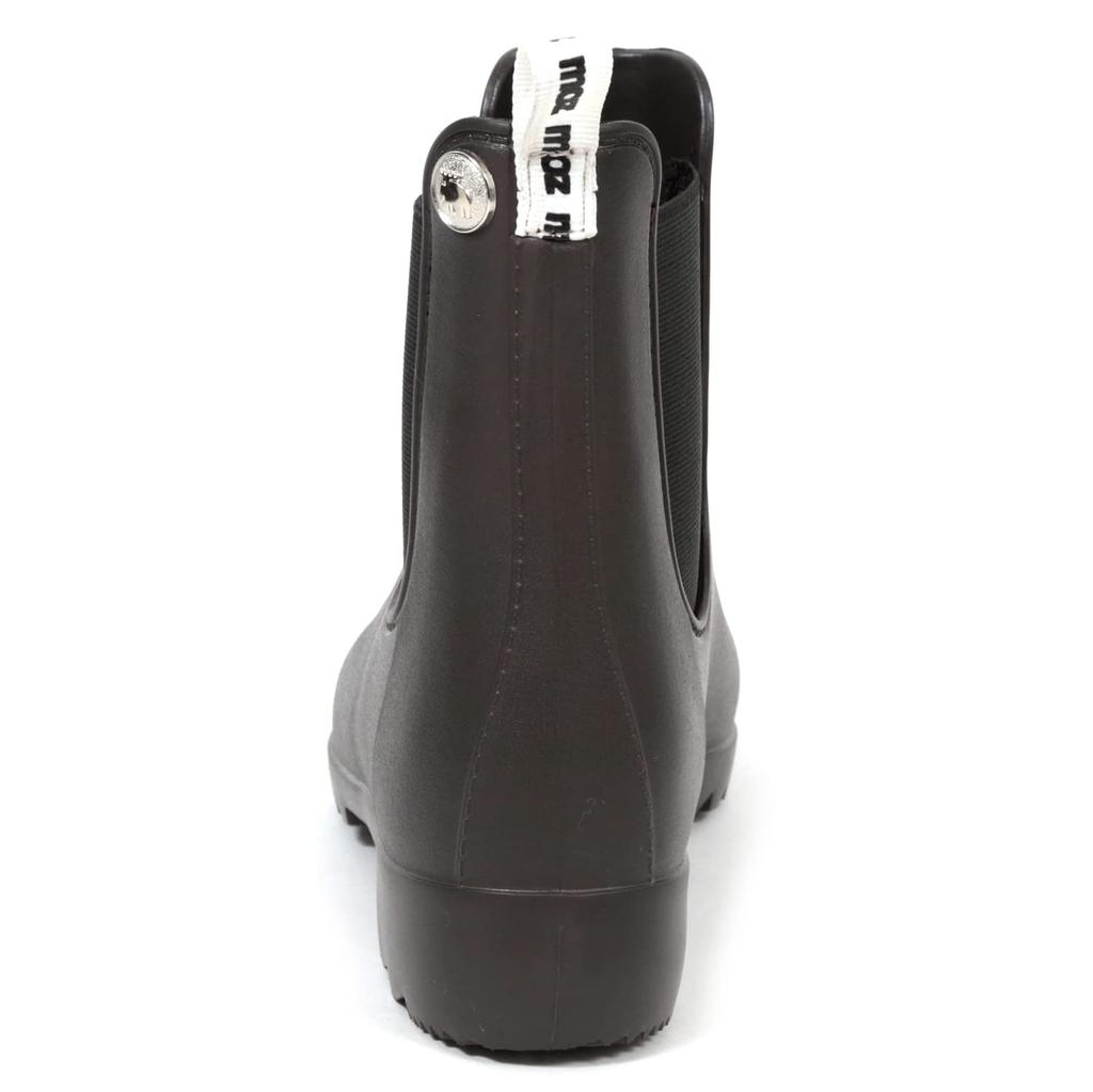 Mozu Lightweight Rain EVA Size L Women's Side-Gore Boots, One-Piece Construction, Black/Brown,