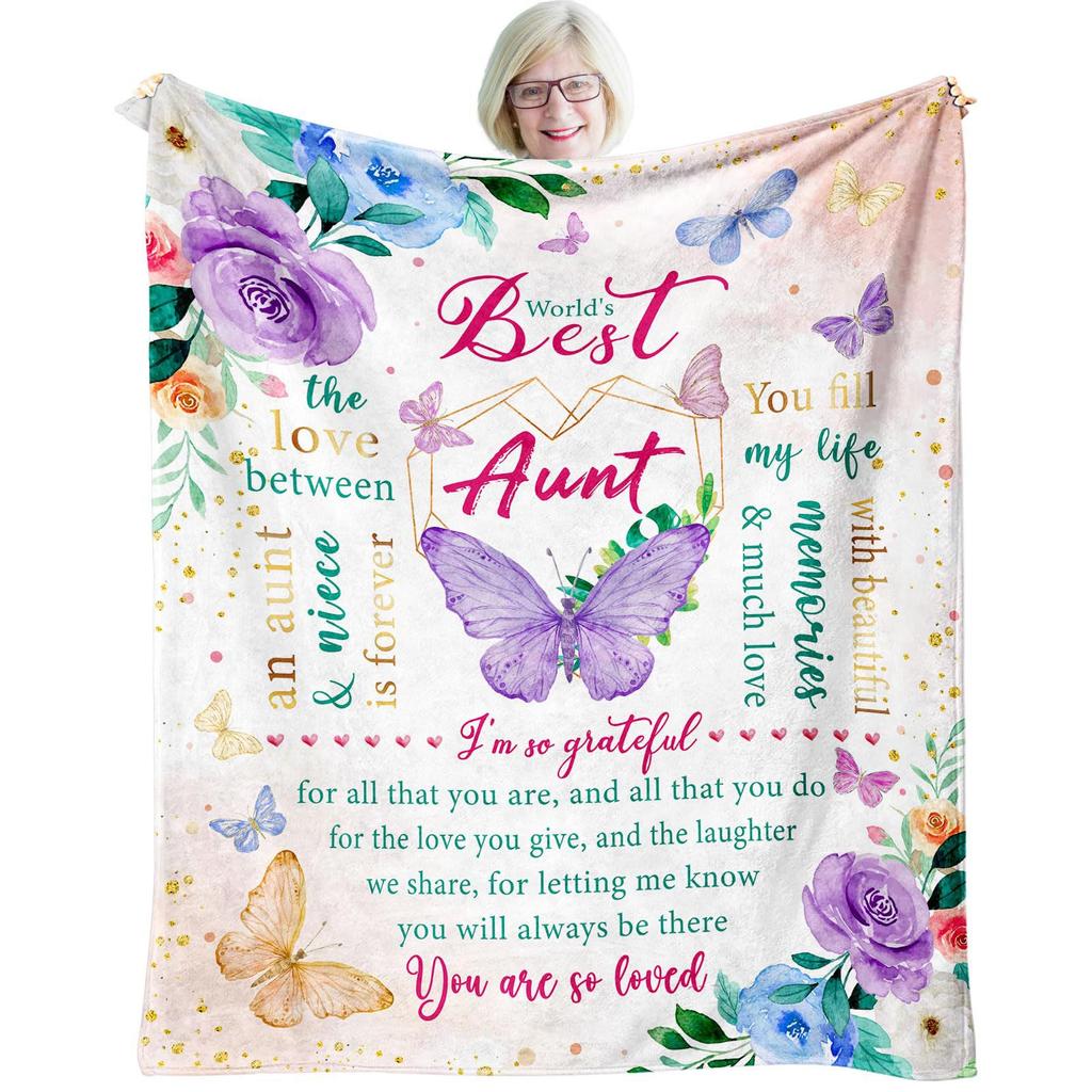 60-Year-Old Woman'S Birthday Gift Creative Digital Printing Blanket Flannel Warm Home Essential Printing Blanket