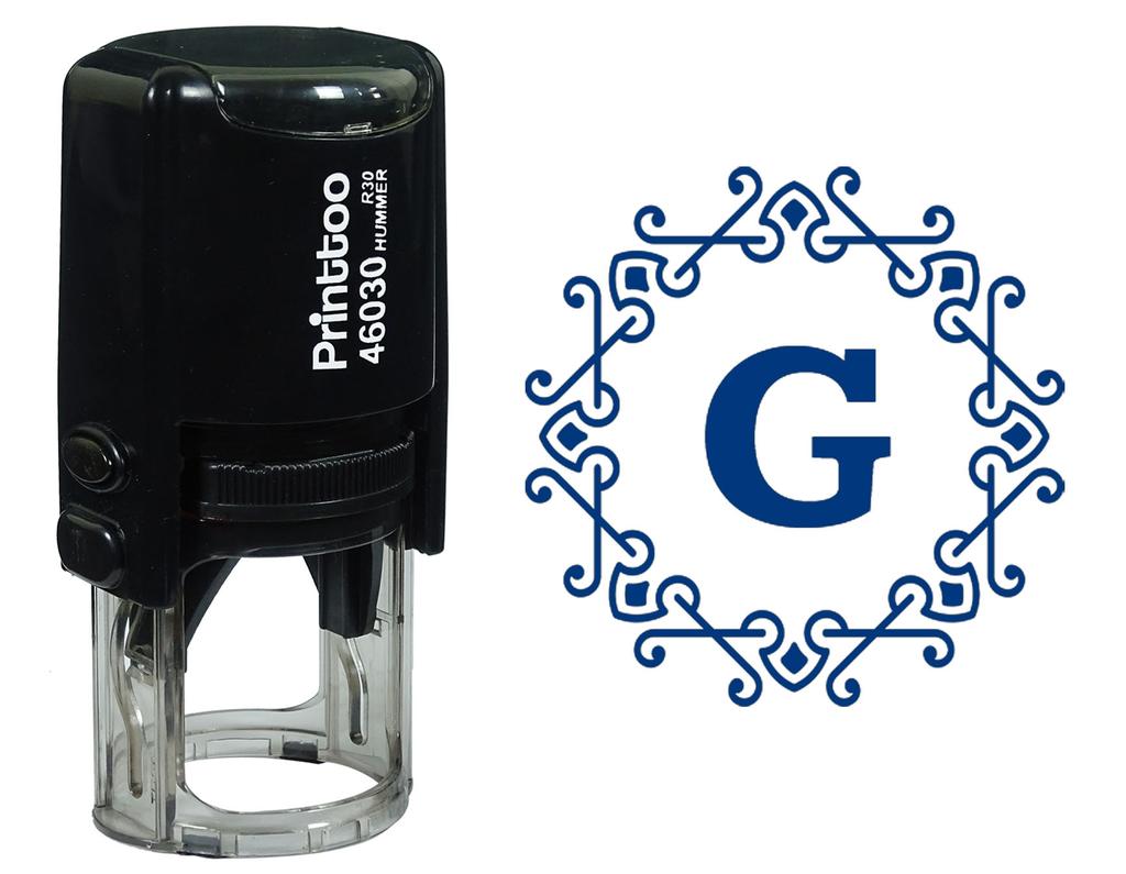 Printtoo Alphabet G Monogram Octagon Celtic Swirl Frame Self Inking Rubber Stamp Office