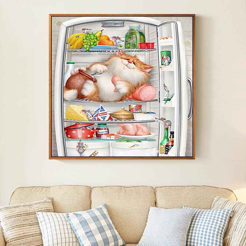 

5D DIY Алмазная мозаика ручная работа вышивка картины мультфильм Хэллоуин Рождественский кот полный квадратный Убийство классная вышивка крестиком Декор холст