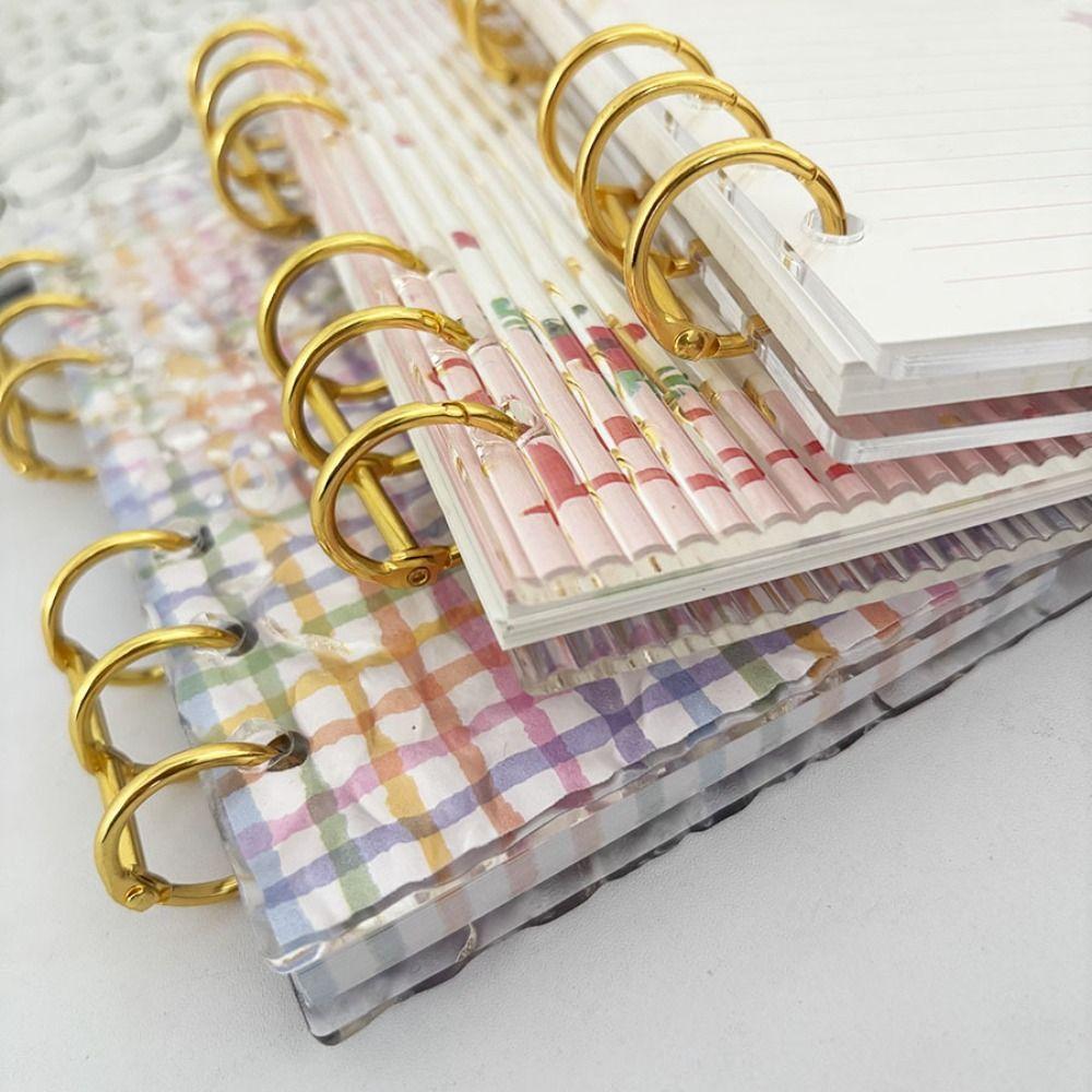 Acrylic A6 Notebook Cover Transparent/Water Ripple DIY Photo Album Notebook Loose Leaf Binder Cover Hard Binder Notebook Shell