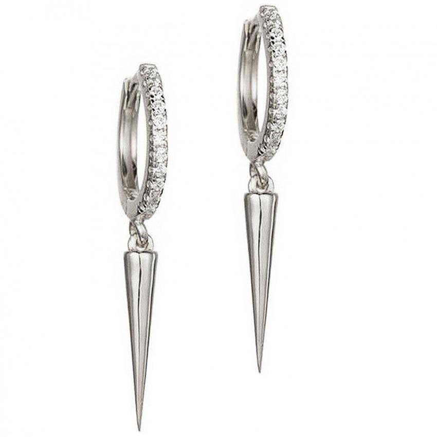 Gold-Plated Zirconia Cone Stud Earrings, INS Style Ear Cuff, Hip Hop Fashion Accessories for Women.