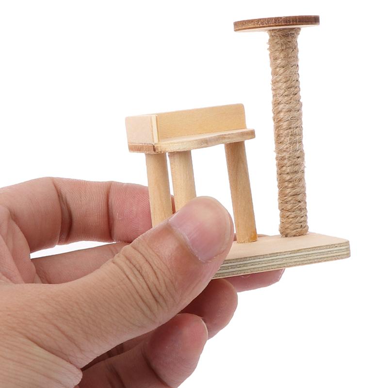 1:12 Dollhouse Miniature Wooden Cat Climbing Frame Model Decoration Accessories