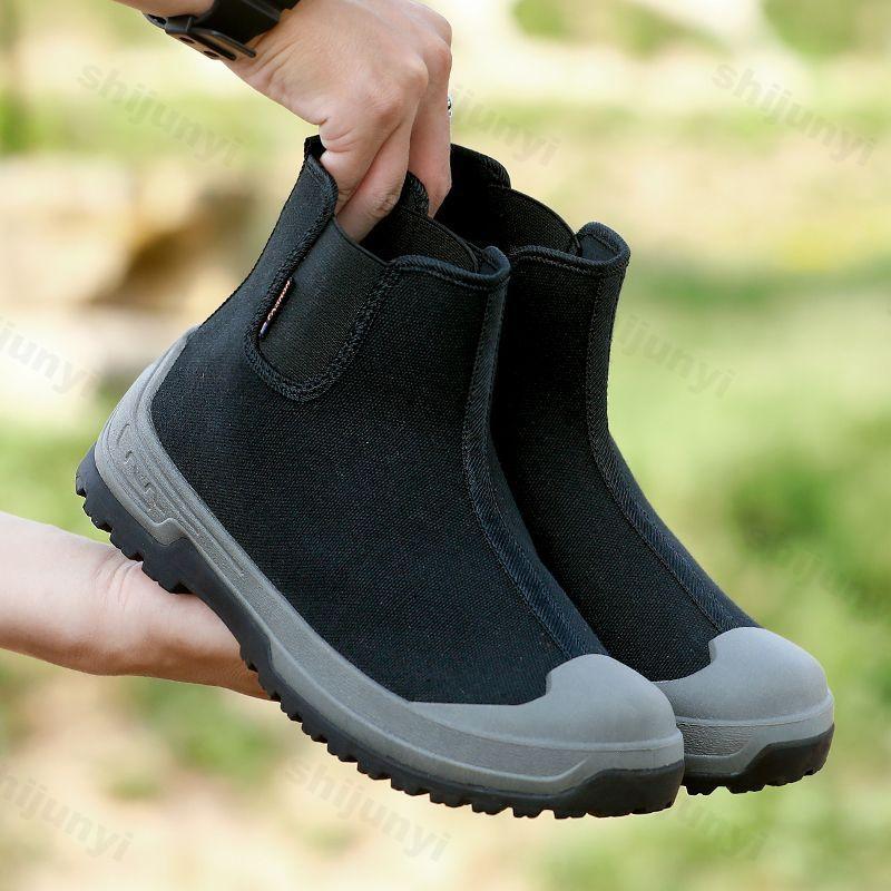 Fashion 2025 Spring Fashion Lace Up Casual Canvas Thick Soled Shoes for Men High Top Comfortable Wear-resistant Non Slip Chunky sneakers