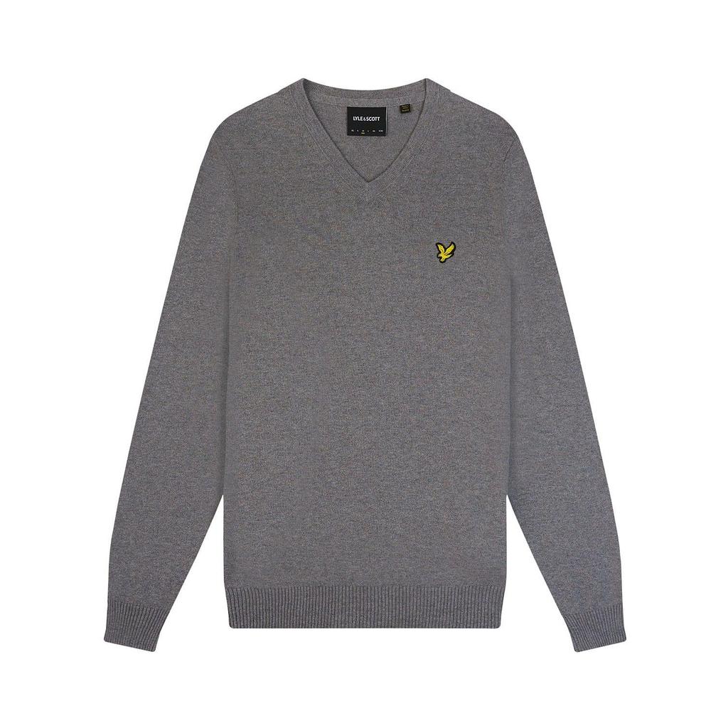 Lyle & Scott Mens Merino Cotton V Neck Jumper