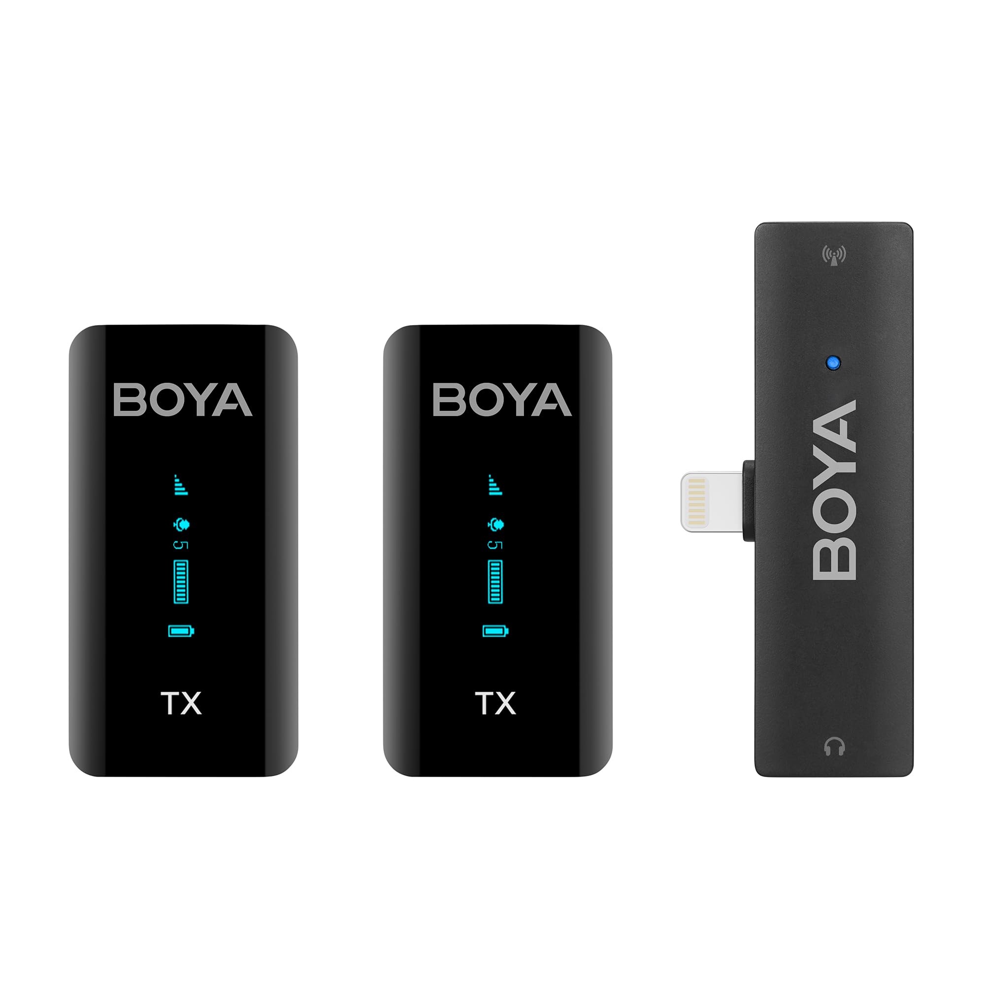 

BOYA External Microphone for Wireless Microphone for Sound Easy OLED Volume and Power Lavalier Lavalier Easy Compatible with SLR and Tablets Two