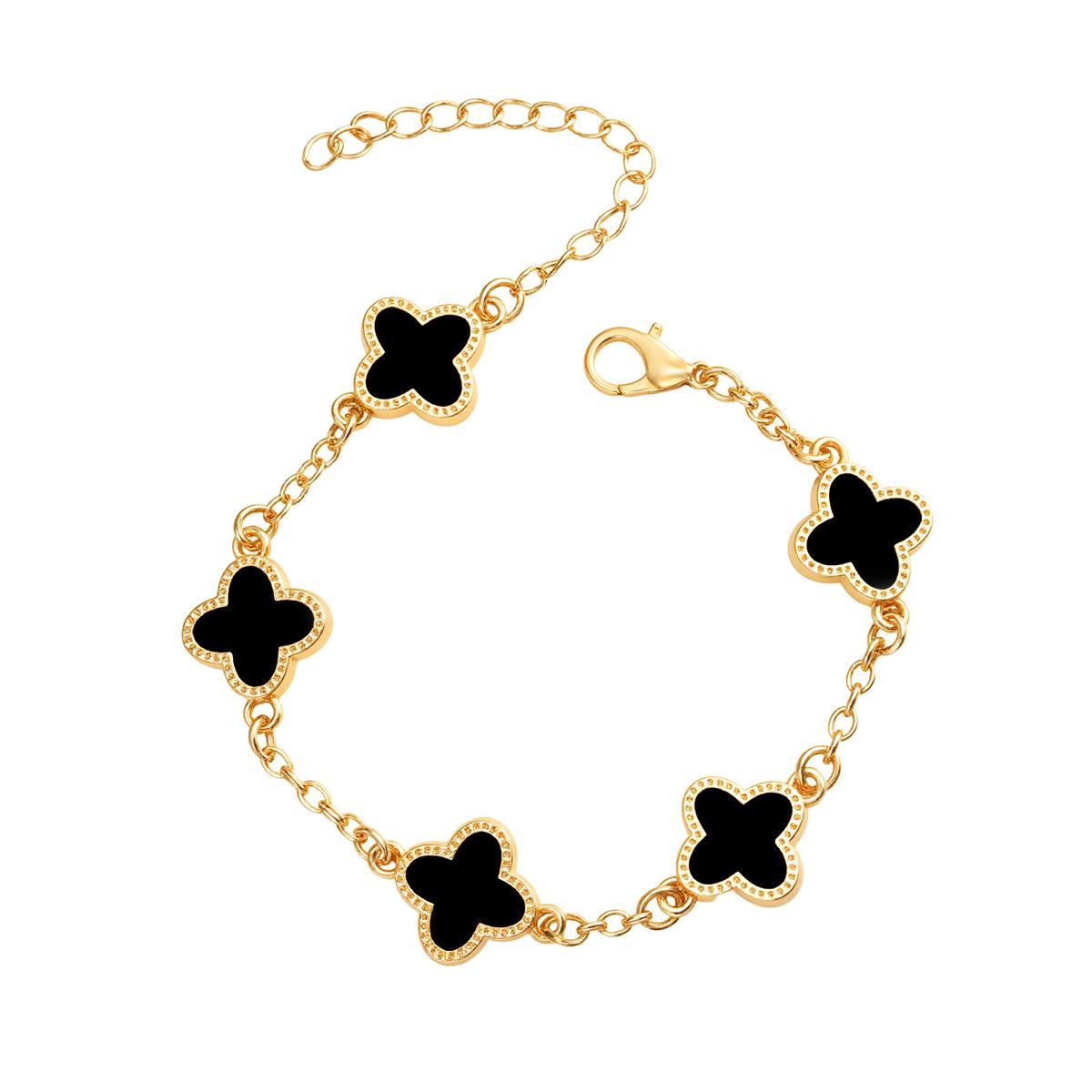 

Four-leaf Clover Bracelet Heart-shaped Jewelry Unisex New Style Bangle
