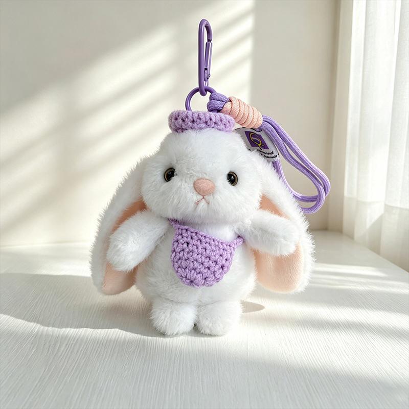 Stuffed Animals Cute Cartoon Rabbit Keychain Toy Girl Bag Car Keychain Mobile Phone Pendant Jewelry Gift