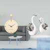 Minimalist Modern Nordic Wood Wall Clock And Swan Figurines Decorative Set for Bedroom Office Living