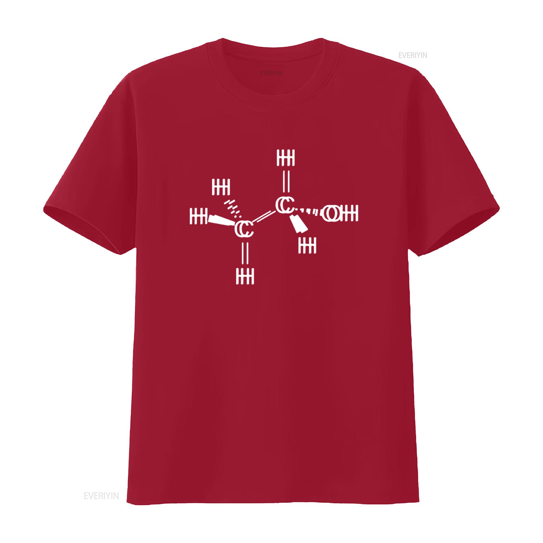 

Ethanol Alcohol Molecule Seen Drunk White Design Mens T Shirt Black L vintage Washed graphic homme Top For Everyday Wear S
