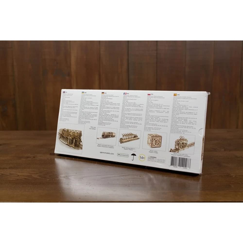 Ugears Set mit Schienen mit 70014 Holzspielzeug 3D-Puzzle Kreuzung;