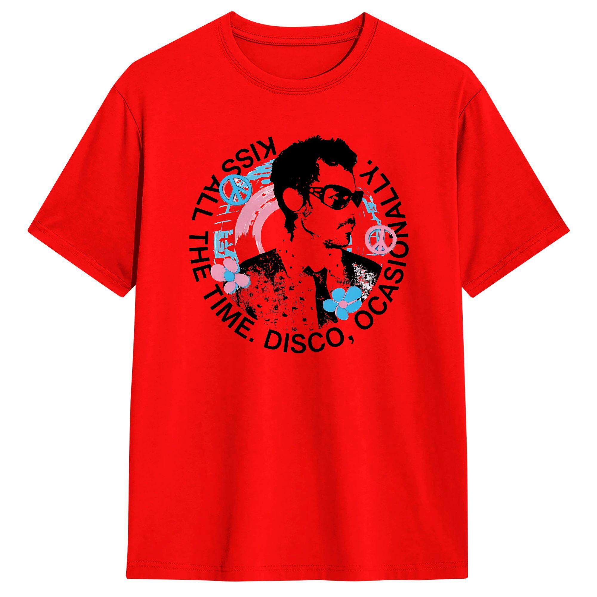 

Amazing Harry Style Kiss All The Time Disco Occasionally Love On Tour TShirt for Unisex O Neck Cotton T Shirts Short Sleeve Tees M
