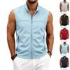 Gilet da Lavoro da Uomo Estivo con Collo Alto e Zip Abbigliamento Esterno Casual