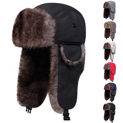 Winter Brown Fur Warm Lei Feng Hat Men Outdoor Windproof and Cold Proof Bomber Hats Fashionable and Personalized Caps Cold Cap