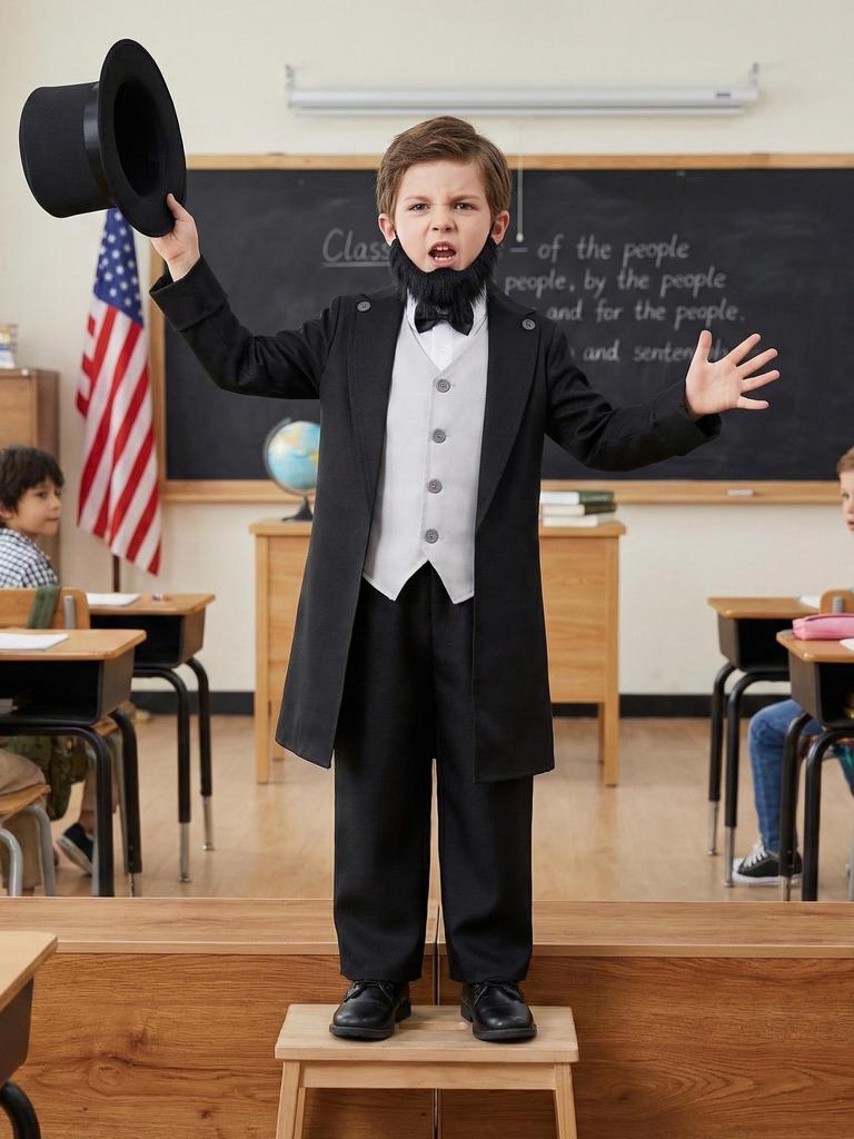 Kinder-Retro-Kostümset im Lincoln-Design für Bühnenauftritte und Festivals