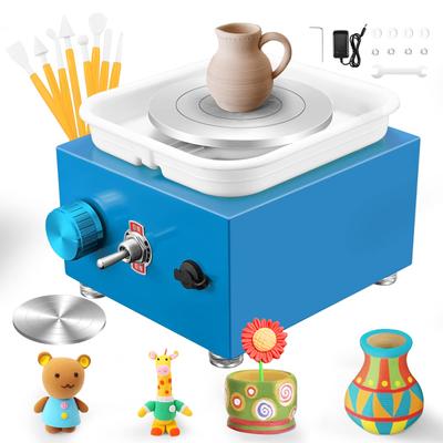 Mini Pottery Wheel 2000RPM Electric Pottery Wheel with Removable ABS Basin  Turntable Fingertip Clay Wheel Adjustable Speed Clay Tool Machine
