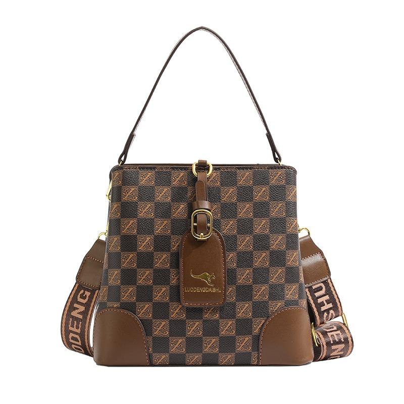 Women's Bag New Women's Bucket Bag Wide Shoulder Strap Large Capacity One Shoulder Messenger Bag Wide Shoulder Strap Women's Bag
