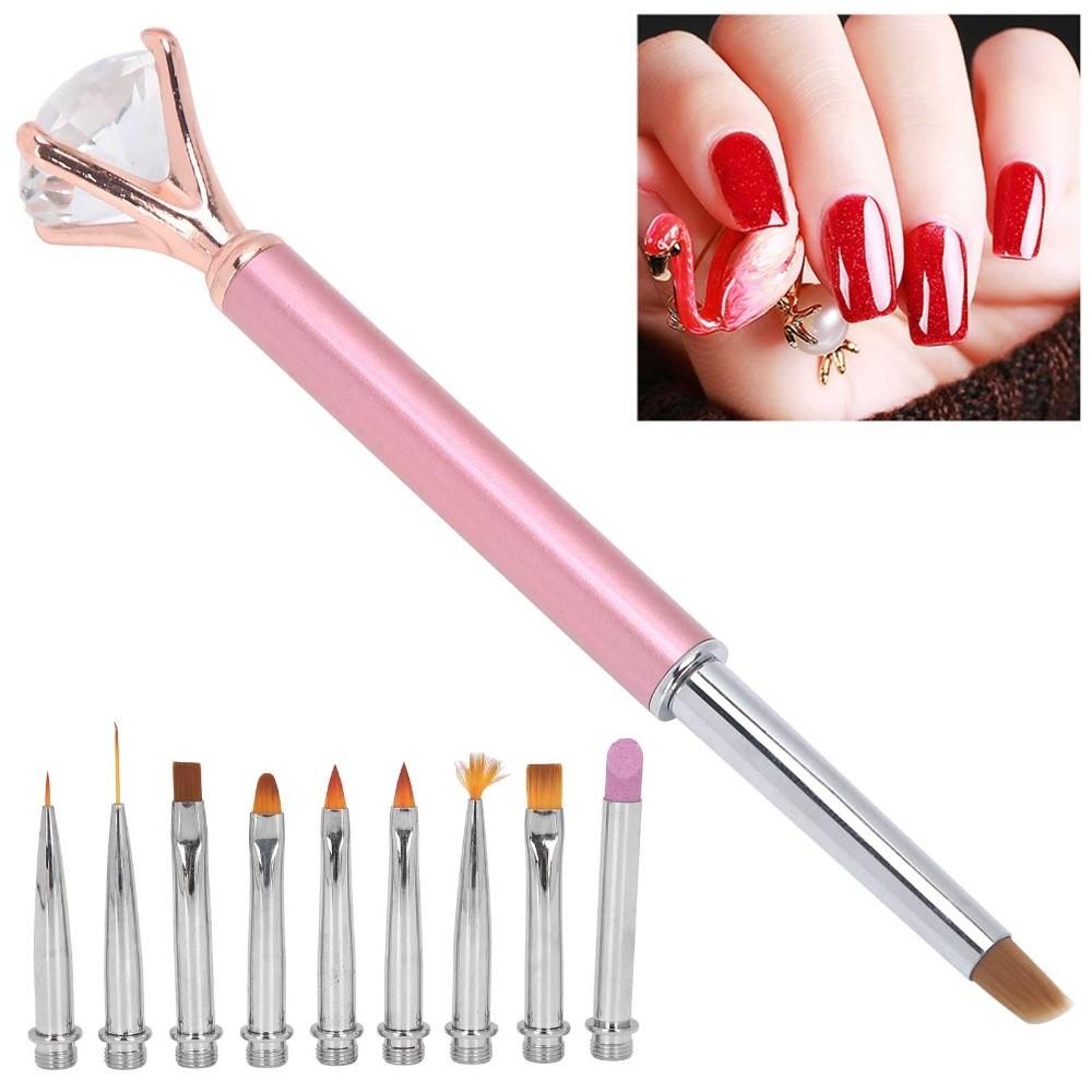 1 x Pen 10 x Pen Head Detachable Gel Pen Detachable Nail Art Brush  Diy Nail Decoration