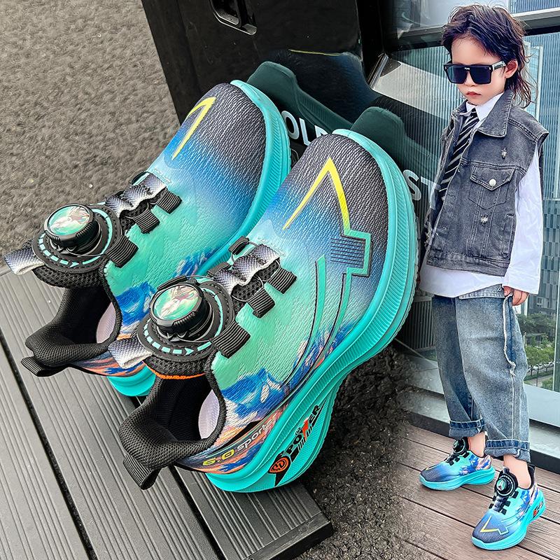 

Boys sports shoes, breathable children s casual shoes, new spring and autumn mesh non-slip soft-soled trendy running shoes for boys 32-36One Hand6Double зелений