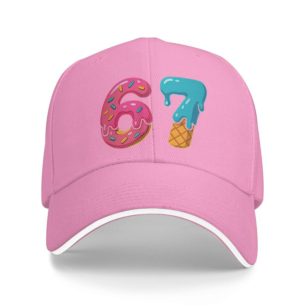 Number Ice Cream Drip Six Seven Meme th Birthday Baseball Cap Hip Hop Sandwich Hats Unisex Adjustable Hats Cap Fishing