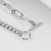 Elegant 7MM Round English Queen Coin Pendant Necklace with OT Buckle in Stainless Steel.