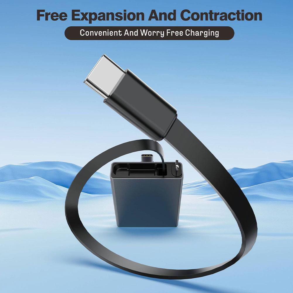 For Arrival Telescopic USB Cable Type C 66W PD 4 In 1 Data Cable Fast Charging Retractable For IPhone Samsung Mobile IPad Laptop