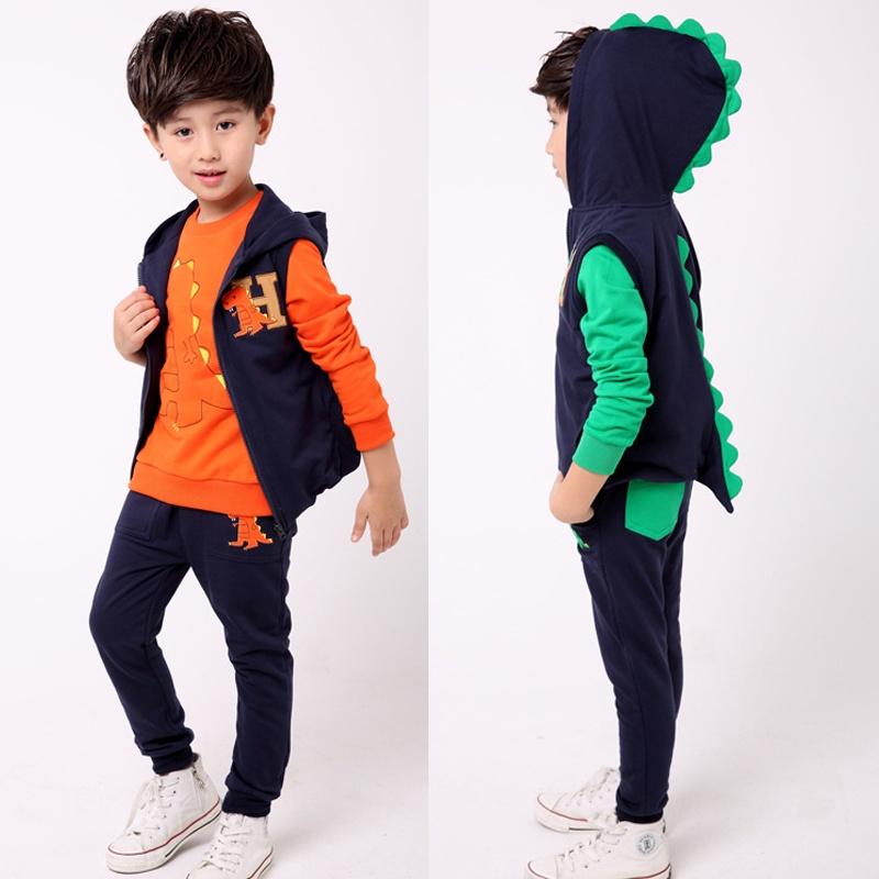 Cute 3pcs Kid Baby Dinosaurs Cotton Autumn Clothe Xmas Gift