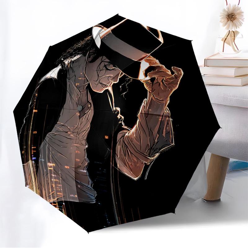 1pc Michael Jackson Automatic Folding Umbrella, Portable Collapsible Design, Casual Outdoor Accessory L1202007