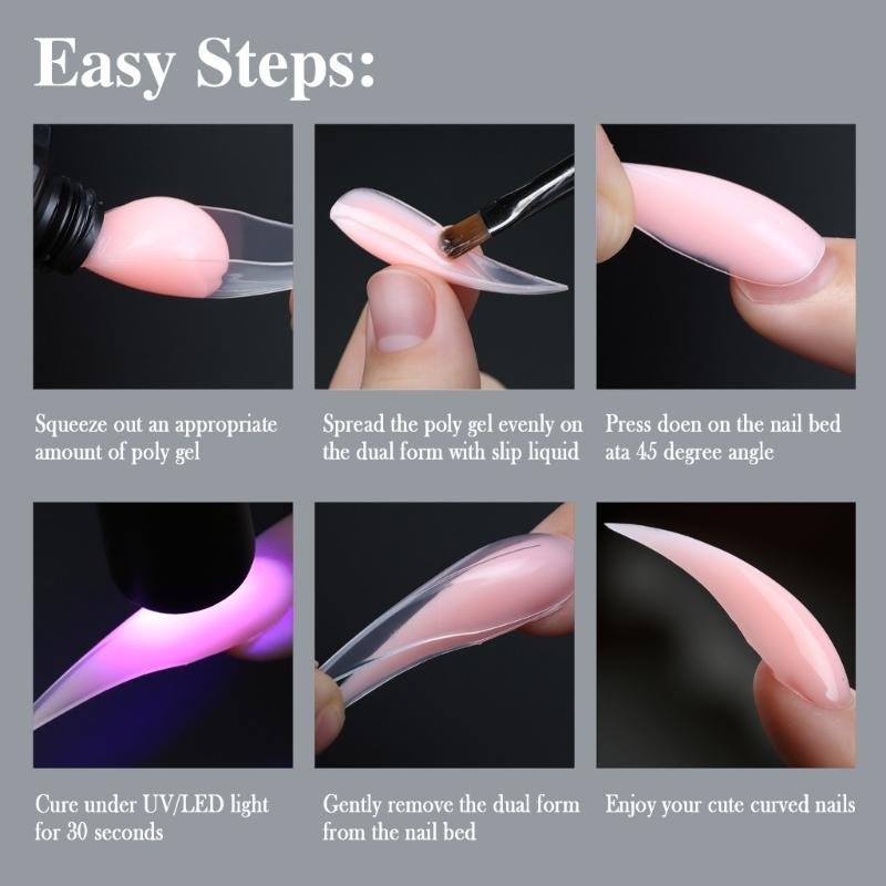 160Pcs Nail Extension Natural Fit Clear Nail Forms With Multiple Sizes For Perfect Nail Extension Comfort And Easy Use